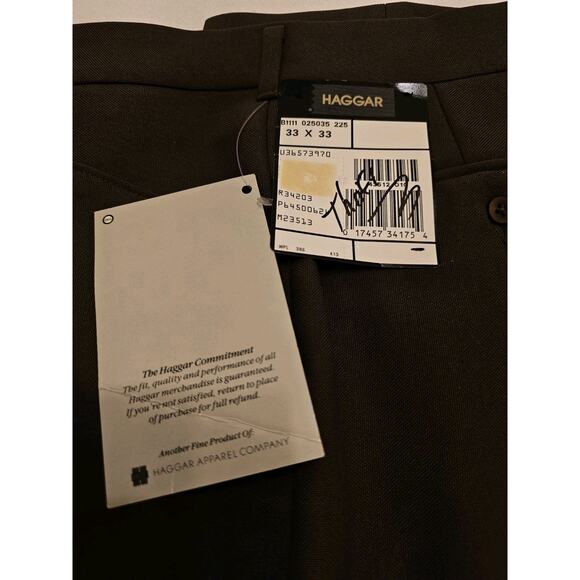 Vintage Men's 80s HAGGAR Slacks Pants Disco Polyester Brown 33x34 NWT Deadstock - Picture 4 of 9